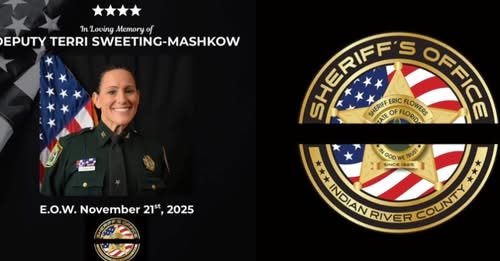 It is with profound sadness and heavy hearts that we announce the tragic passing of Deputy Terri Sweeting-Mashkow, who lost her life while faithfully serving the people of Indian River County